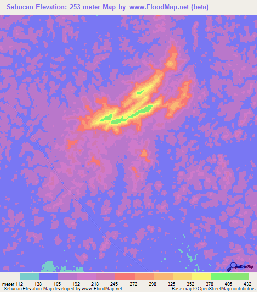 Sebucan,Venezuela Elevation Map
