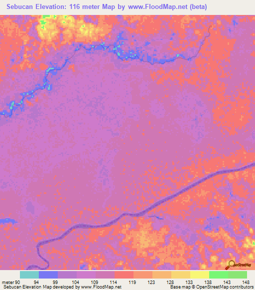 Sebucan,Venezuela Elevation Map