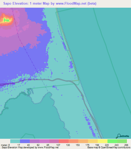 Sapo,Venezuela Elevation Map