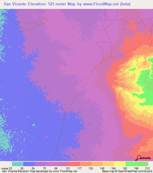 San Vicente,Venezuela Elevation Map