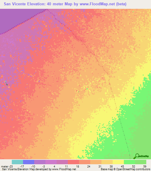 San Vicente,Venezuela Elevation Map