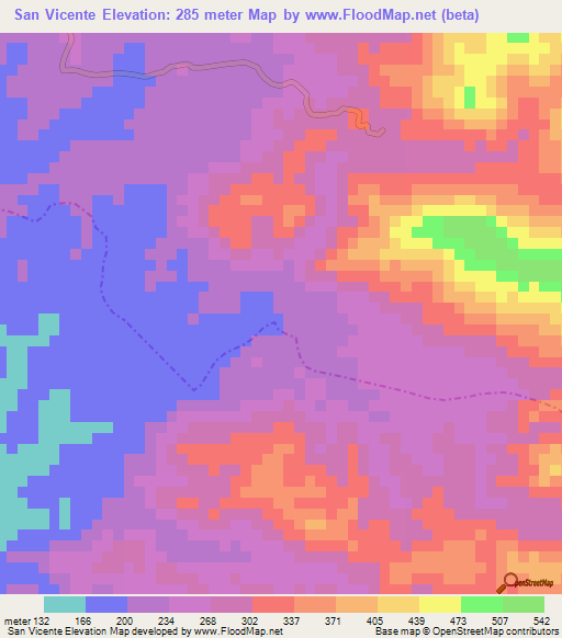 San Vicente,Venezuela Elevation Map