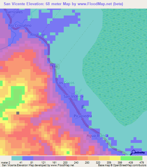 San Vicente,Venezuela Elevation Map