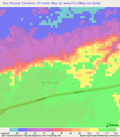 San Vicente,Venezuela Elevation Map