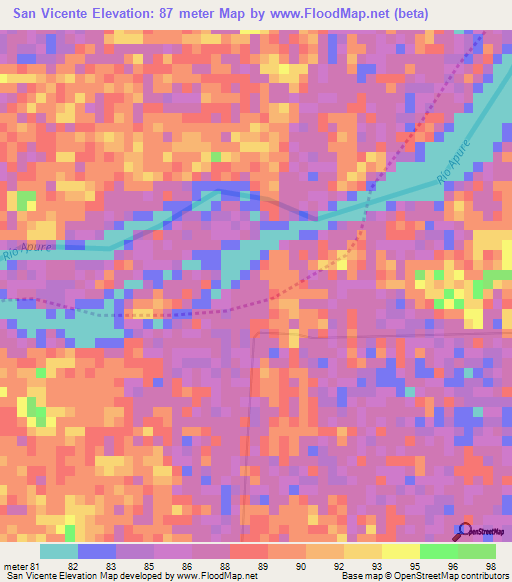 San Vicente,Venezuela Elevation Map