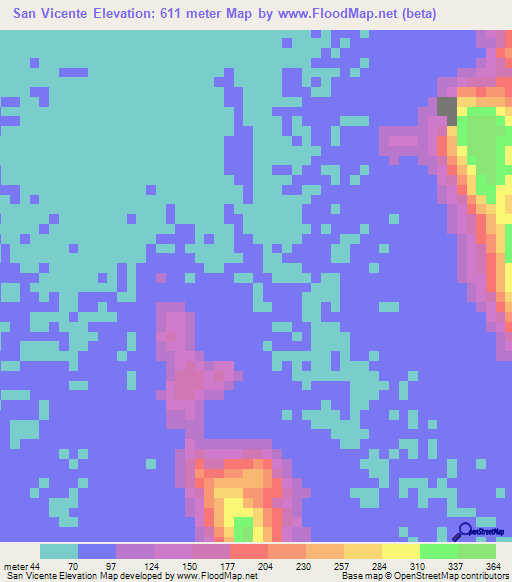 San Vicente,Venezuela Elevation Map