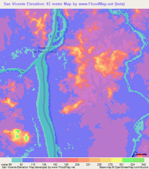 San Vicente,Venezuela Elevation Map