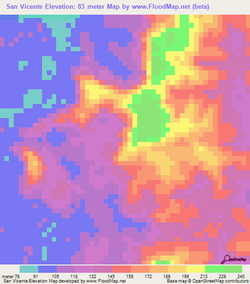 San Vicente,Venezuela Elevation Map