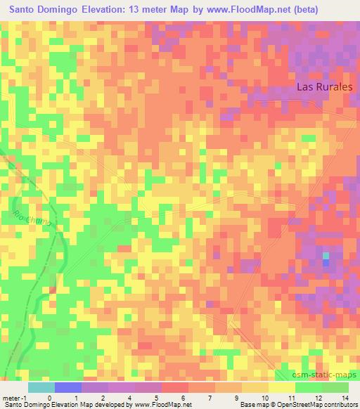 Santo Domingo,Venezuela Elevation Map