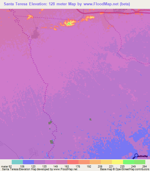 Santa Teresa,Venezuela Elevation Map