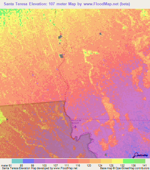 Santa Teresa,Venezuela Elevation Map