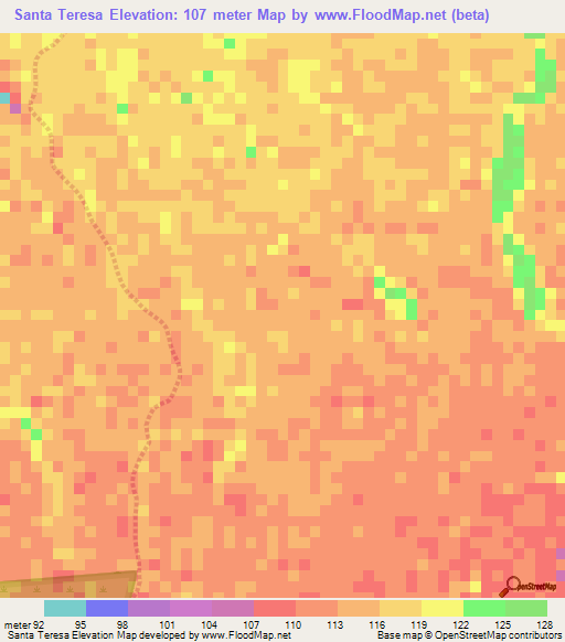 Santa Teresa,Venezuela Elevation Map