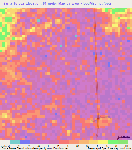 Santa Teresa,Venezuela Elevation Map