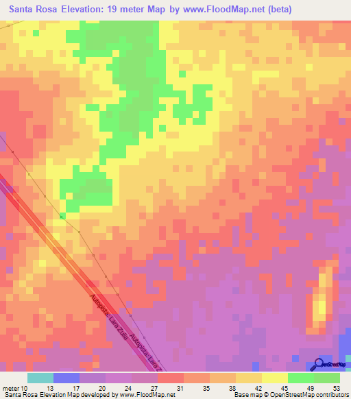 Santa Rosa,Venezuela Elevation Map