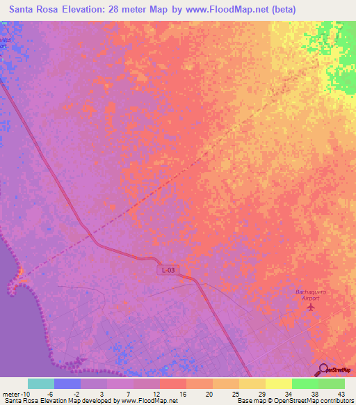 Santa Rosa,Venezuela Elevation Map