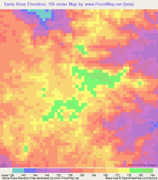 Santa Rosa,Venezuela Elevation Map