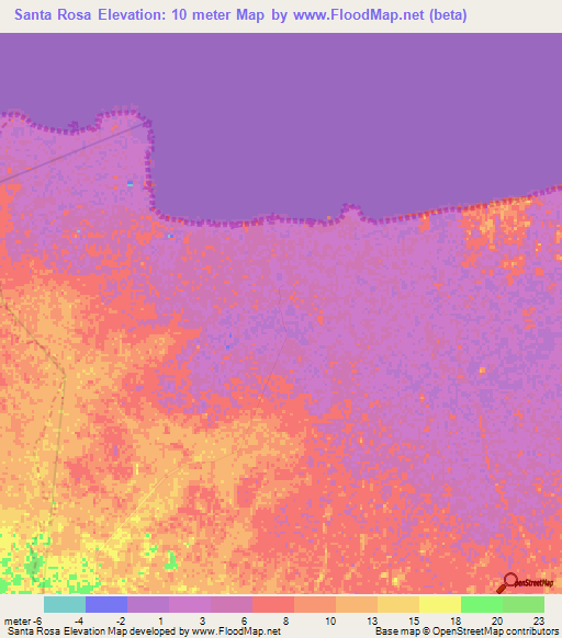 Santa Rosa,Venezuela Elevation Map