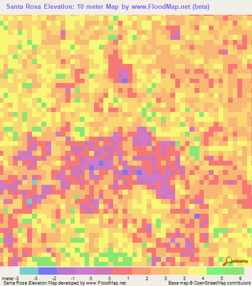 Santa Rosa,Venezuela Elevation Map