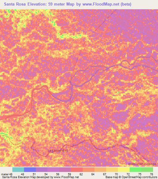 Santa Rosa,Venezuela Elevation Map