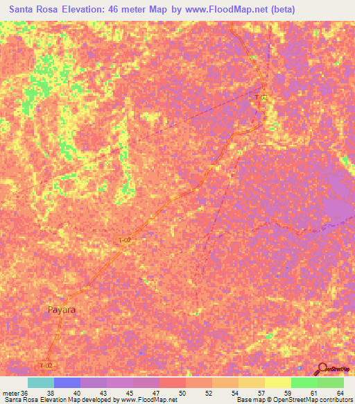Santa Rosa,Venezuela Elevation Map