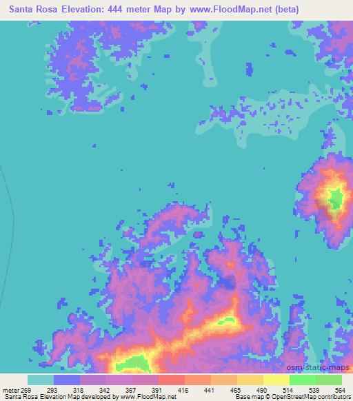 Santa Rosa,Venezuela Elevation Map