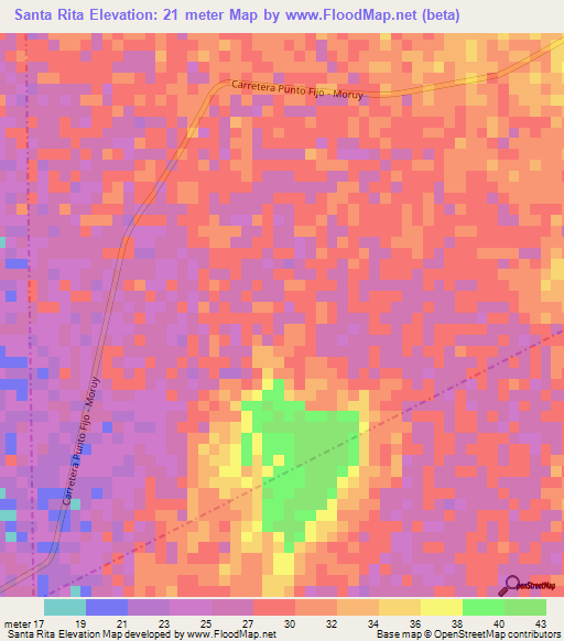 Santa Rita,Venezuela Elevation Map