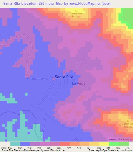 Santa Rita,Venezuela Elevation Map