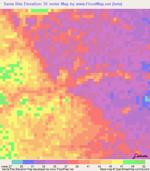 Santa Rita,Venezuela Elevation Map