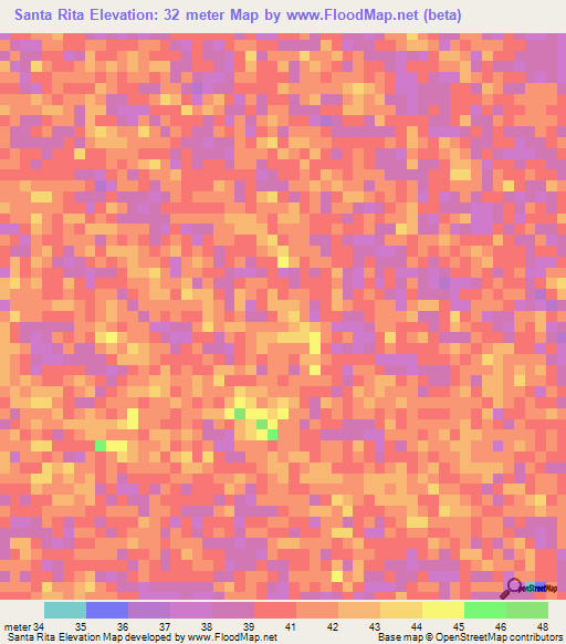 Santa Rita,Venezuela Elevation Map