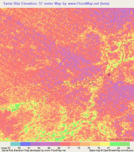Santa Rita,Venezuela Elevation Map
