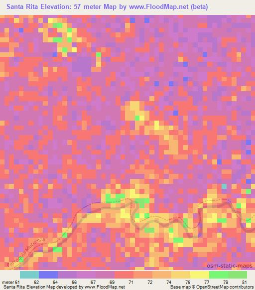 Santa Rita,Venezuela Elevation Map