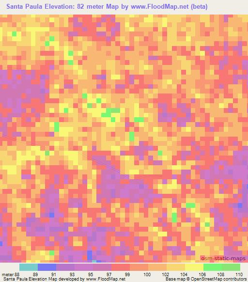 Santa Paula,Venezuela Elevation Map