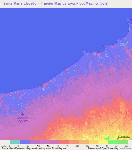 Santa Maria,Venezuela Elevation Map
