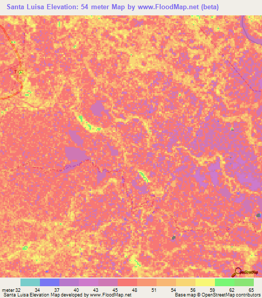 Santa Luisa,Venezuela Elevation Map