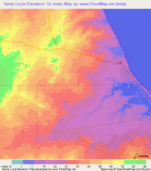 Santa Lucia,Venezuela Elevation Map