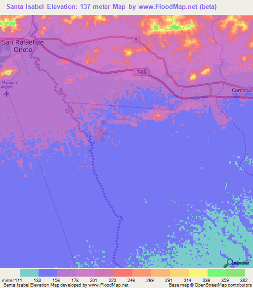 Santa Isabel,Venezuela Elevation Map