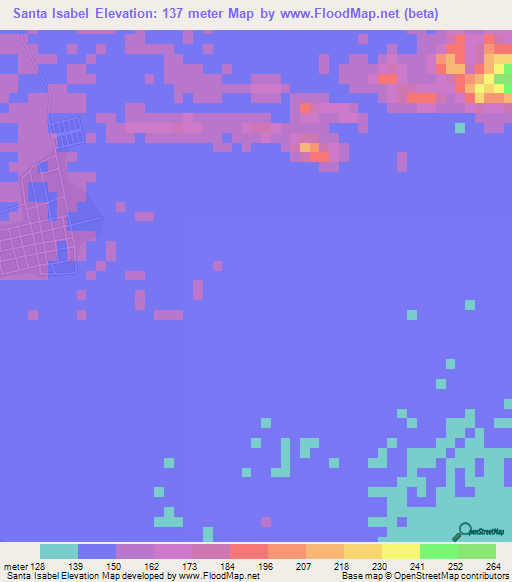 Santa Isabel,Venezuela Elevation Map