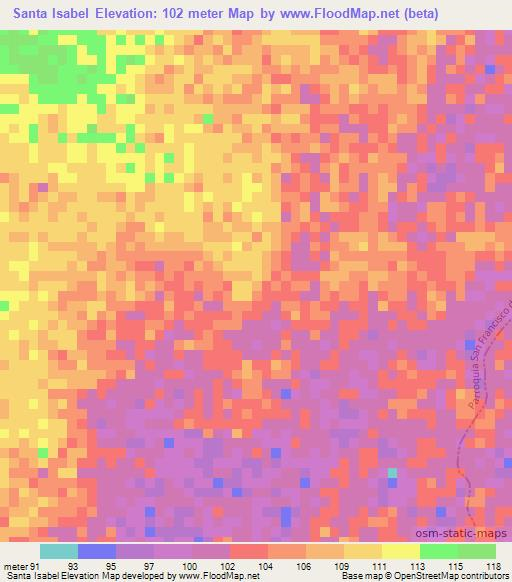 Santa Isabel,Venezuela Elevation Map