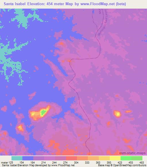 Santa Isabel,Venezuela Elevation Map