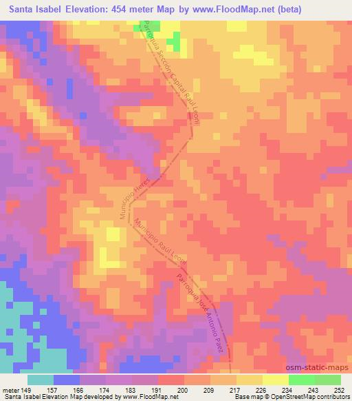 Santa Isabel,Venezuela Elevation Map