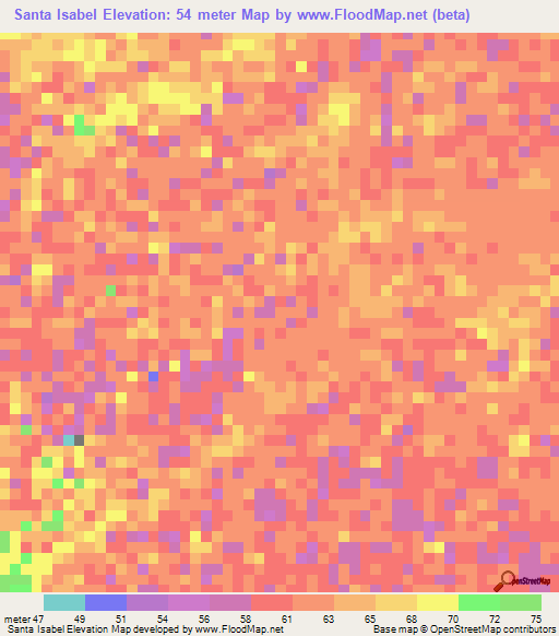 Santa Isabel,Venezuela Elevation Map