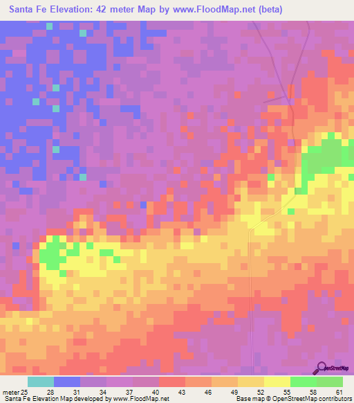 Santa Fe,Venezuela Elevation Map