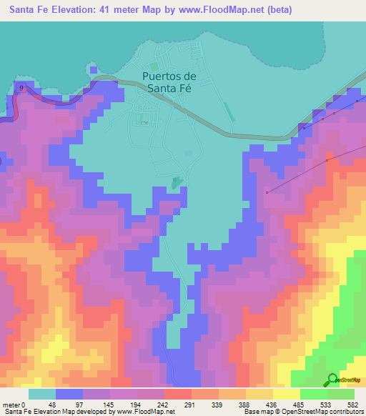 Santa Fe,Venezuela Elevation Map