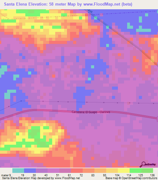 Santa Elena,Venezuela Elevation Map