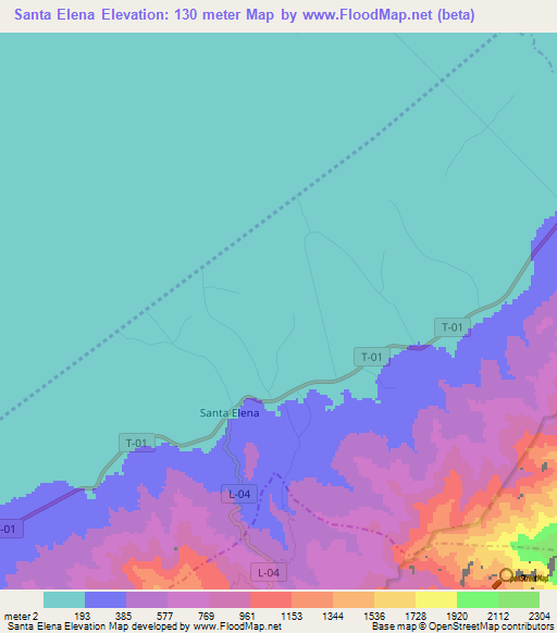 Santa Elena,Venezuela Elevation Map