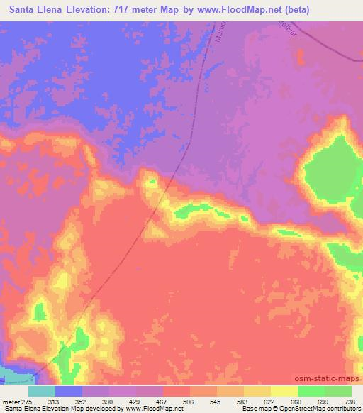 Santa Elena,Venezuela Elevation Map