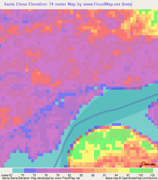 Santa Elena,Venezuela Elevation Map
