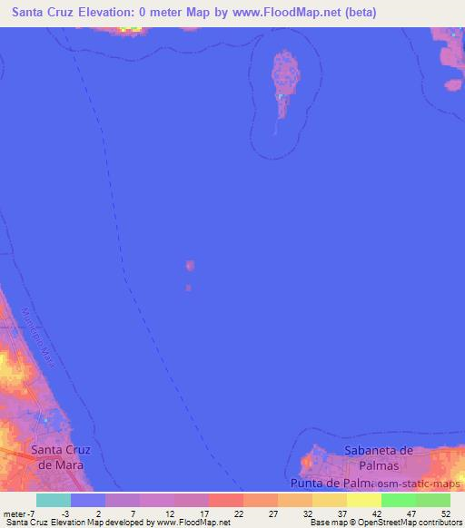 Santa Cruz,Venezuela Elevation Map