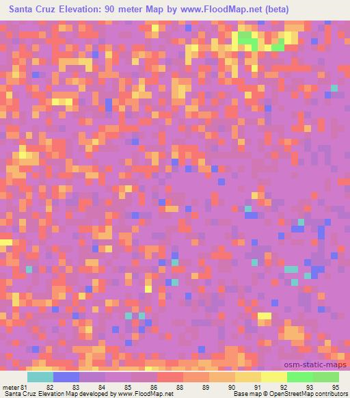 Santa Cruz,Venezuela Elevation Map