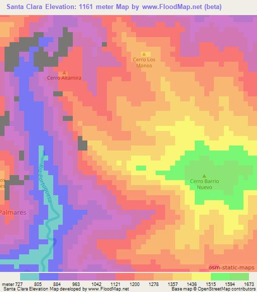 Santa Clara,Venezuela Elevation Map